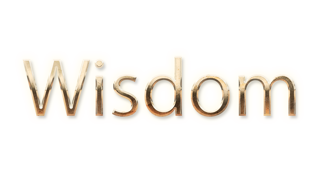 WORD WISDOM gold text typography PNG images free